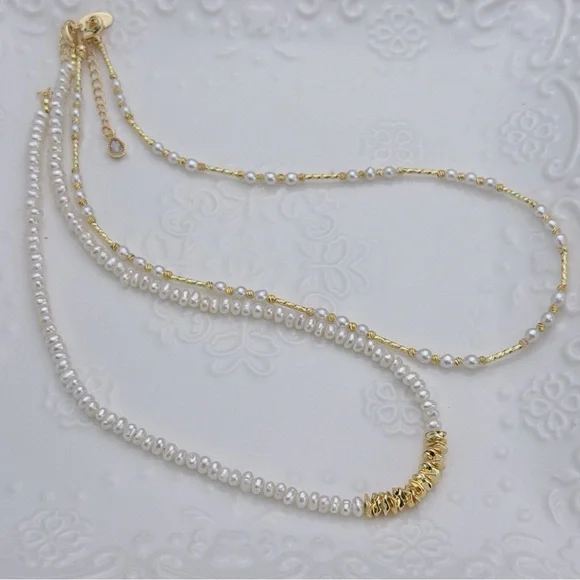 X85 Handmade Freshwater Baroque Pearl Necklace Set